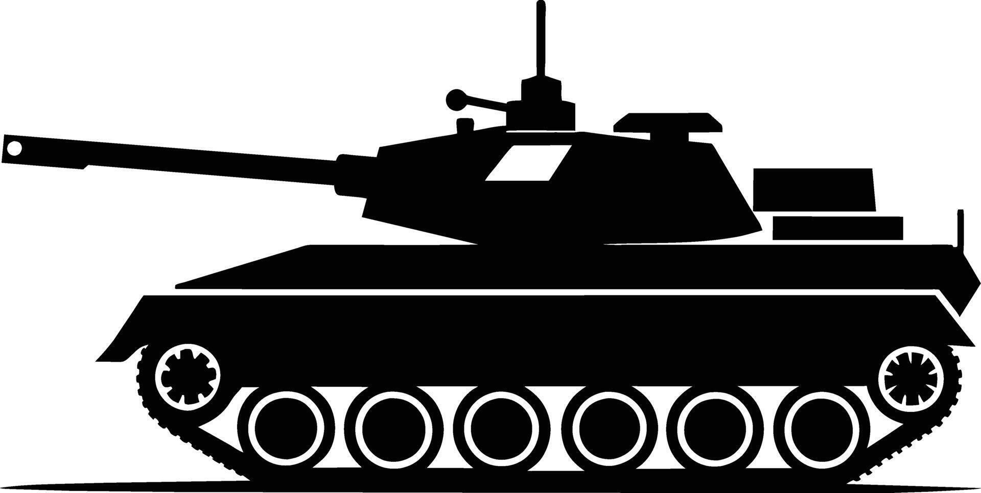 zwart tank silhouet Aan wit achtergrond vector