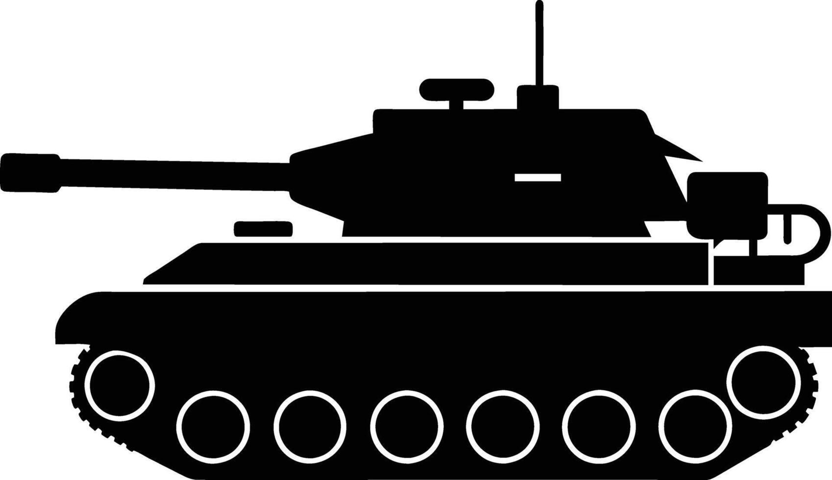 zwart tank silhouet Aan wit achtergrond vector