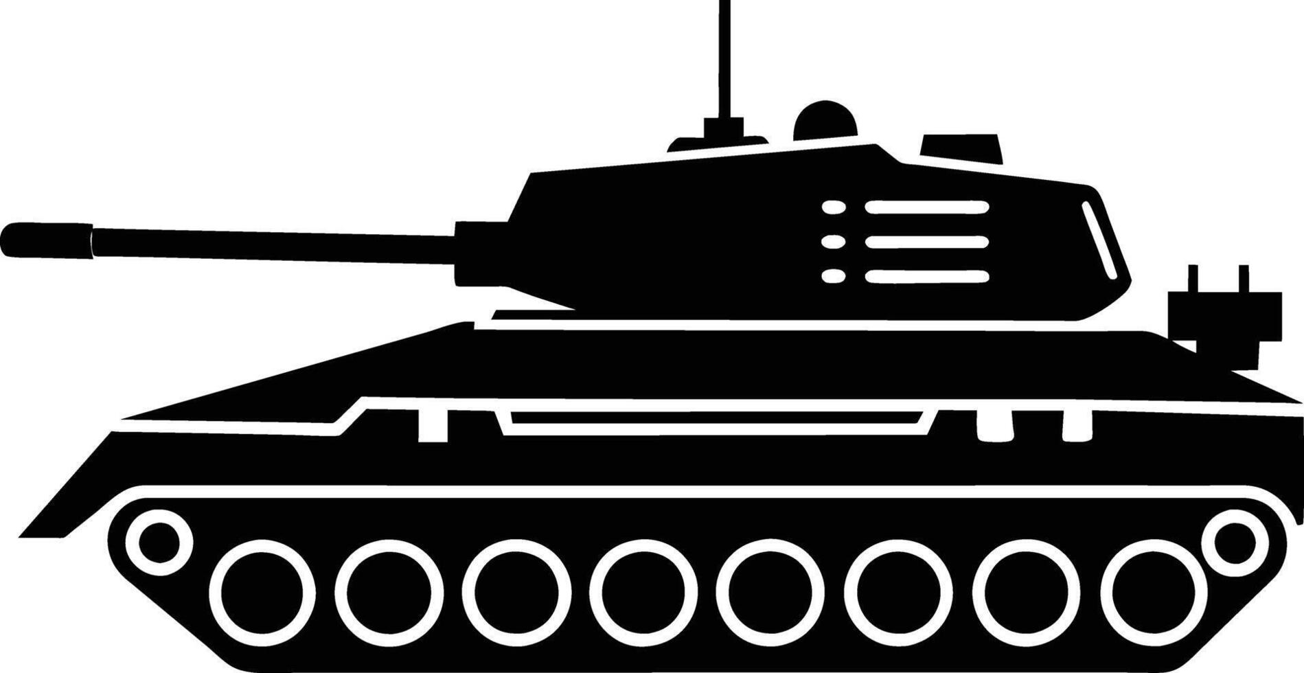 zwart tank silhouet Aan wit achtergrond vector