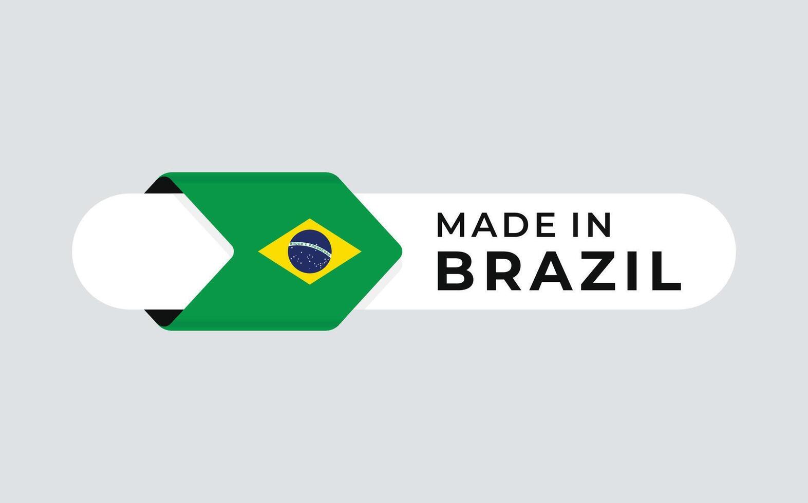 gemaakt in Brazilië etiket met pijl icoon vlag en ronde. voor logo, label, insigne, zegel, label, teken, zegel, symbool, insigne, stempel, sticker, embleem, banier, ontwerp vector