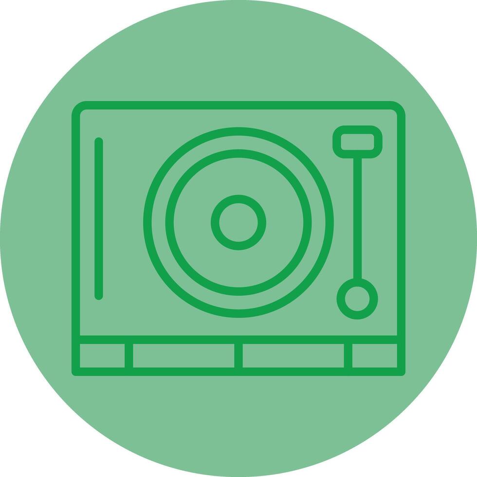 vinyl speler groen lijn cirkel icoon ontwerp vector