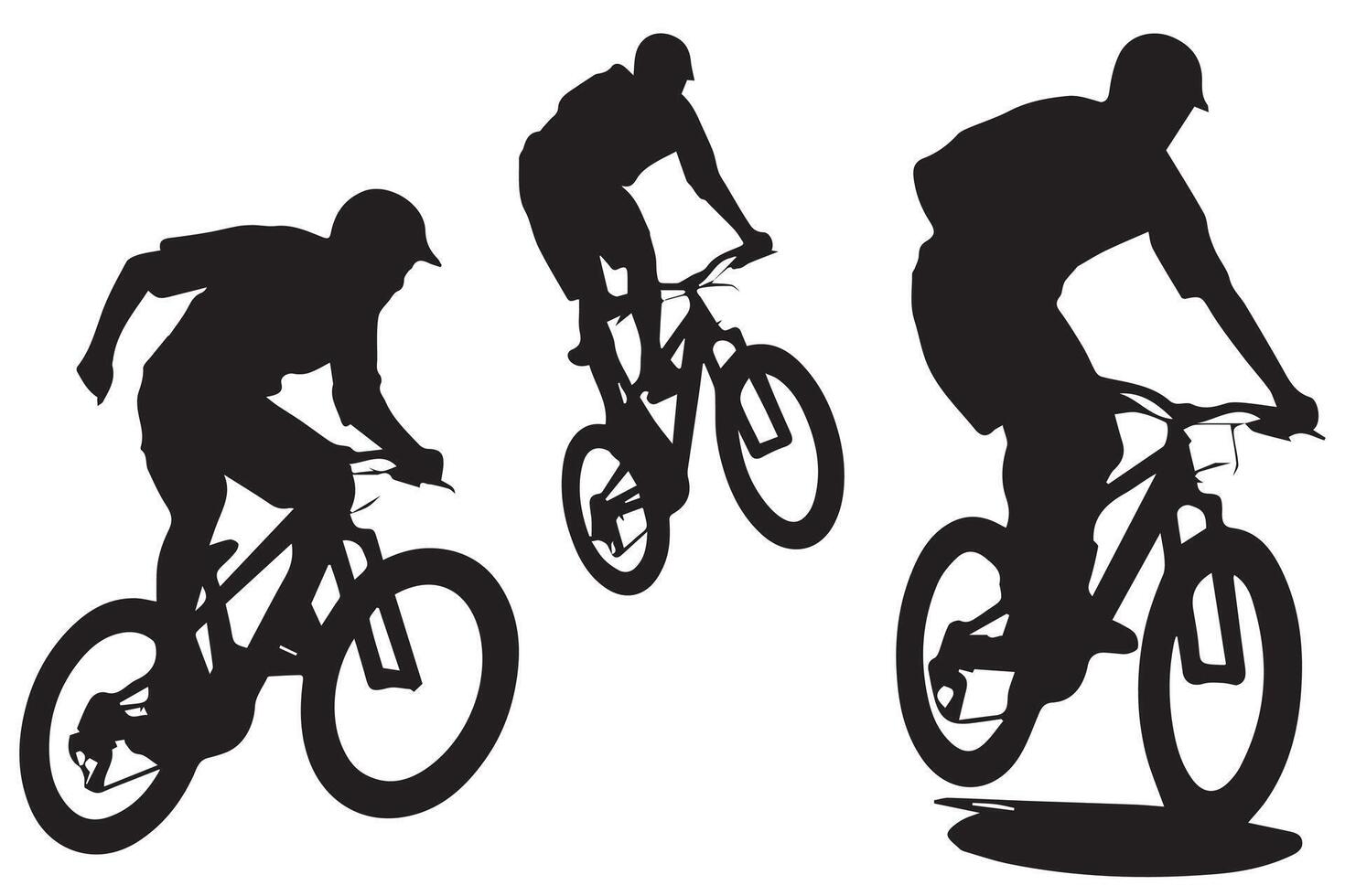 bergafwaarts berg fietser jumping fiets vector