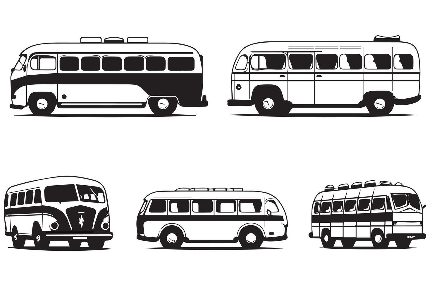 reeks van bus icoon illustratie. geïsoleerd Aan wit achtergrond vector