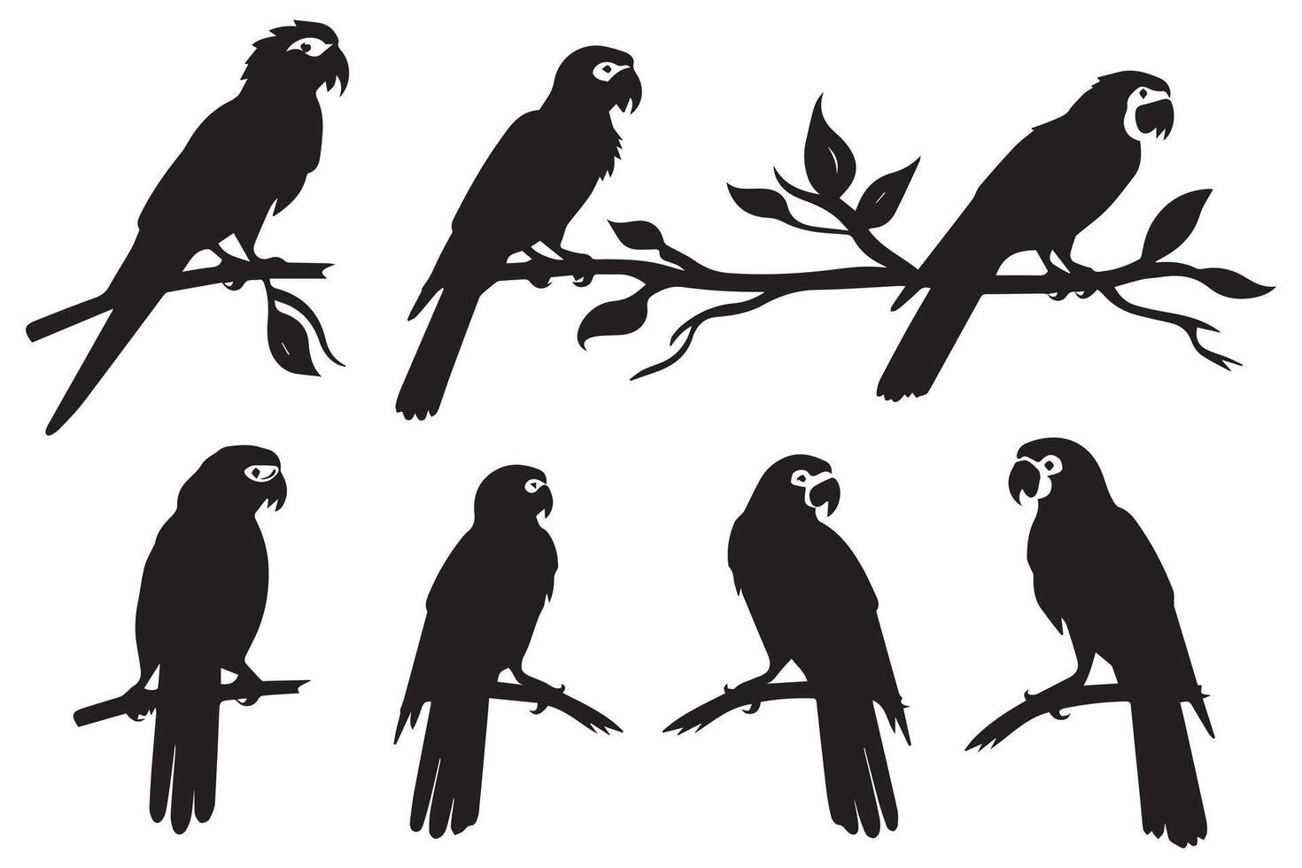 papegaai vogel silhouet zwart vector