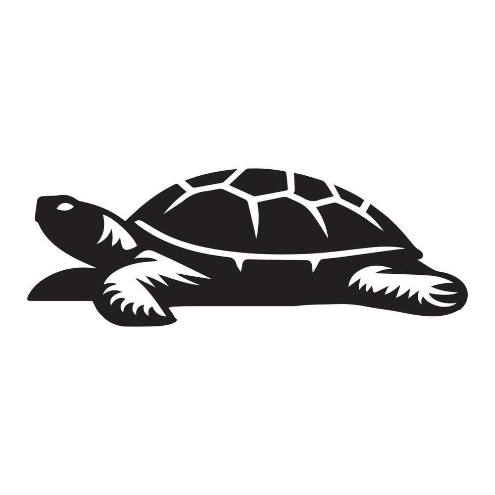 schildpad clip art - een schildpad in een vlak illustratie vector