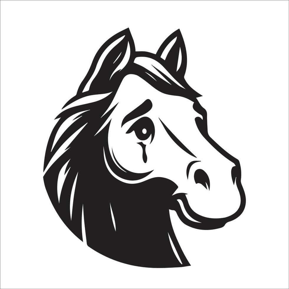 paard gezicht - nostalgisch paard gezicht illustratie logo concept vector