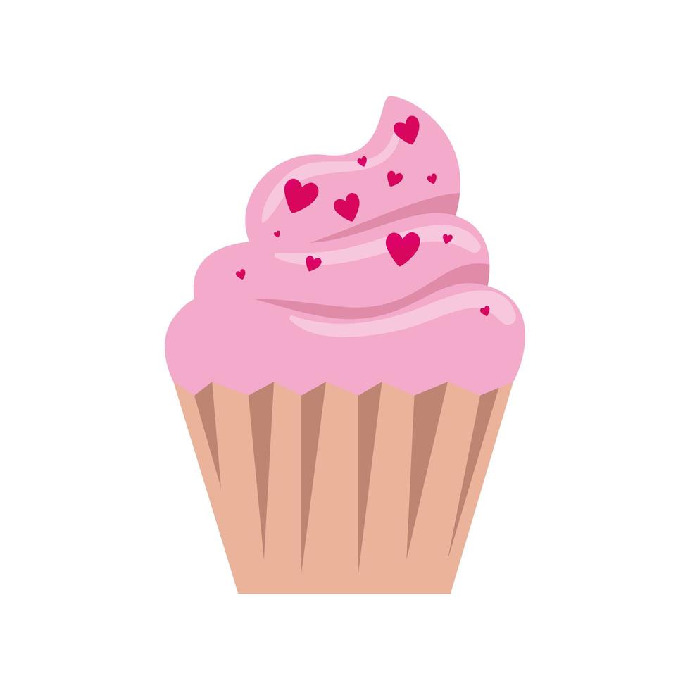 heerlijk cupcake gebak geïsoleerd pictogram vector