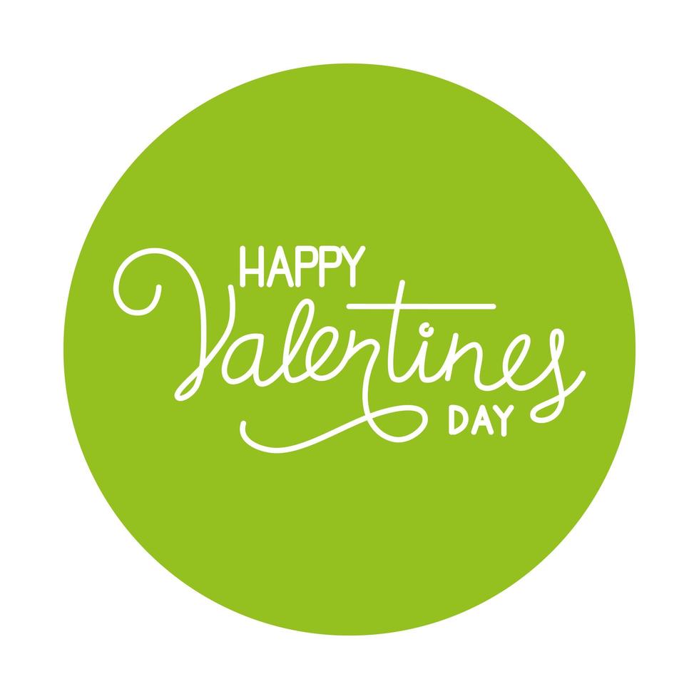 happy Valentijnsdag label op groene achtergrond vector