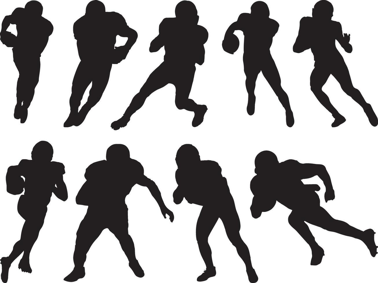 Amerikaans Amerikaans voetbal spelers silhouet vector