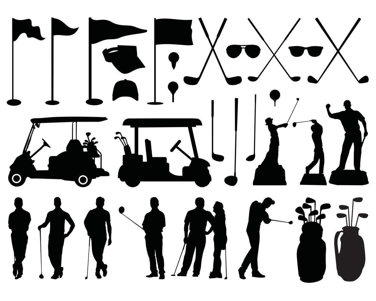 golf silhouet Aan wit achtergrond vector