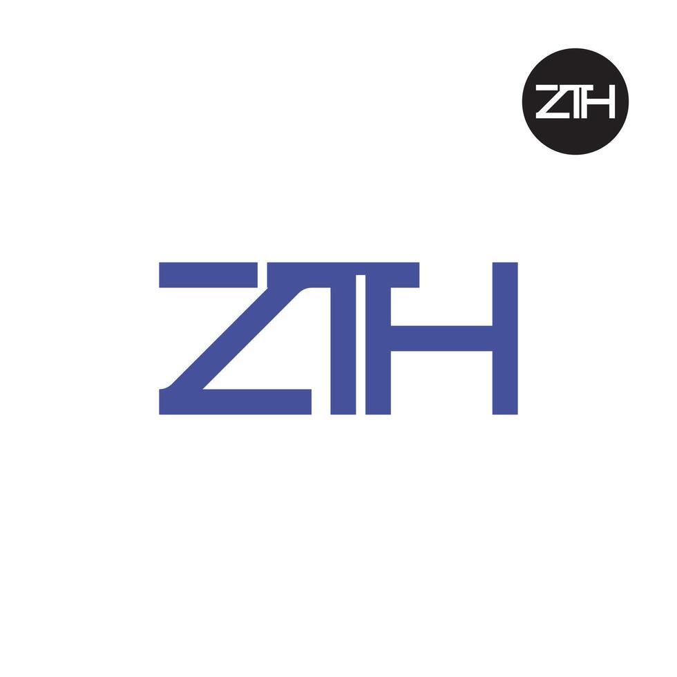 zth logo brief monogram ontwerp vector