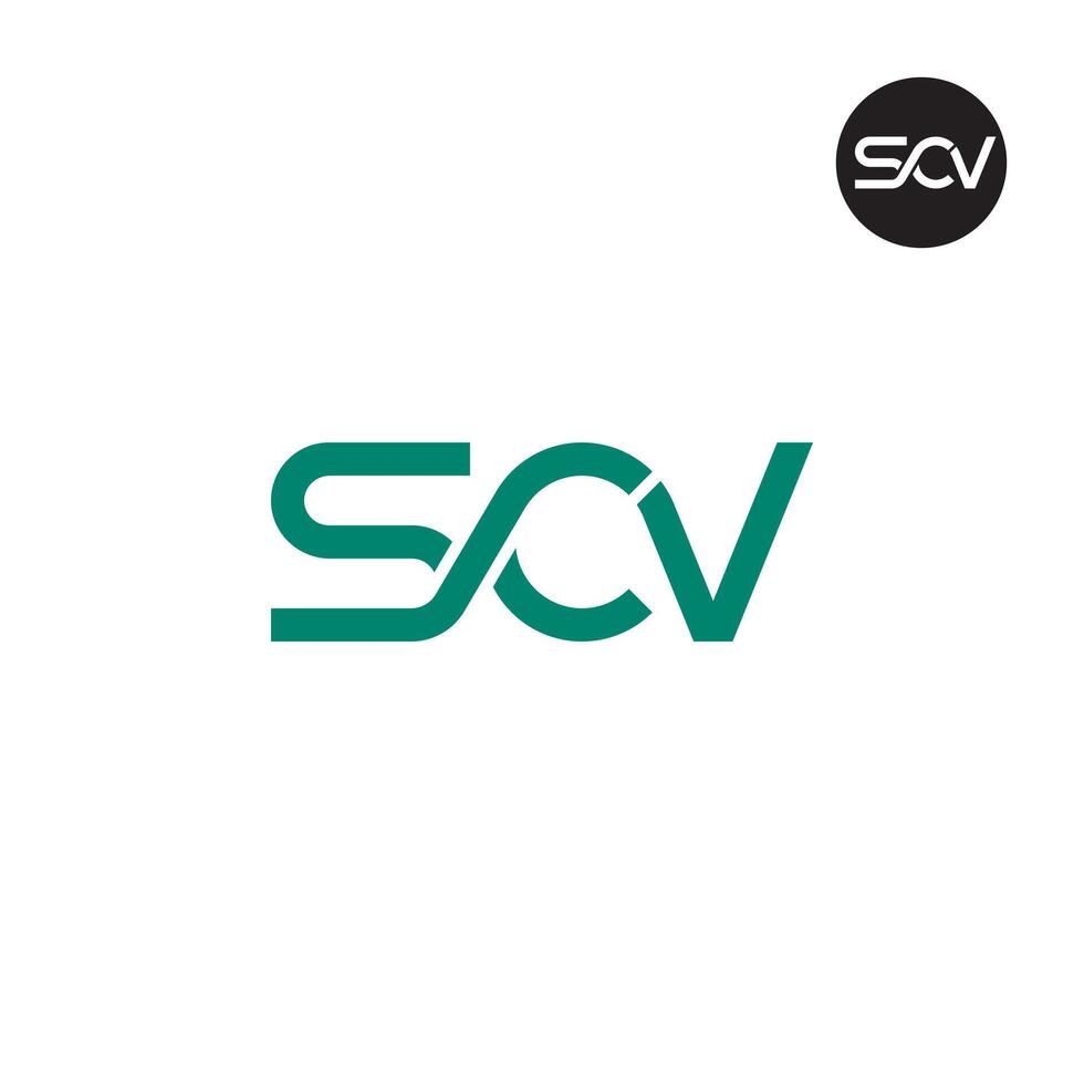 brief scv monogram logo ontwerp vector
