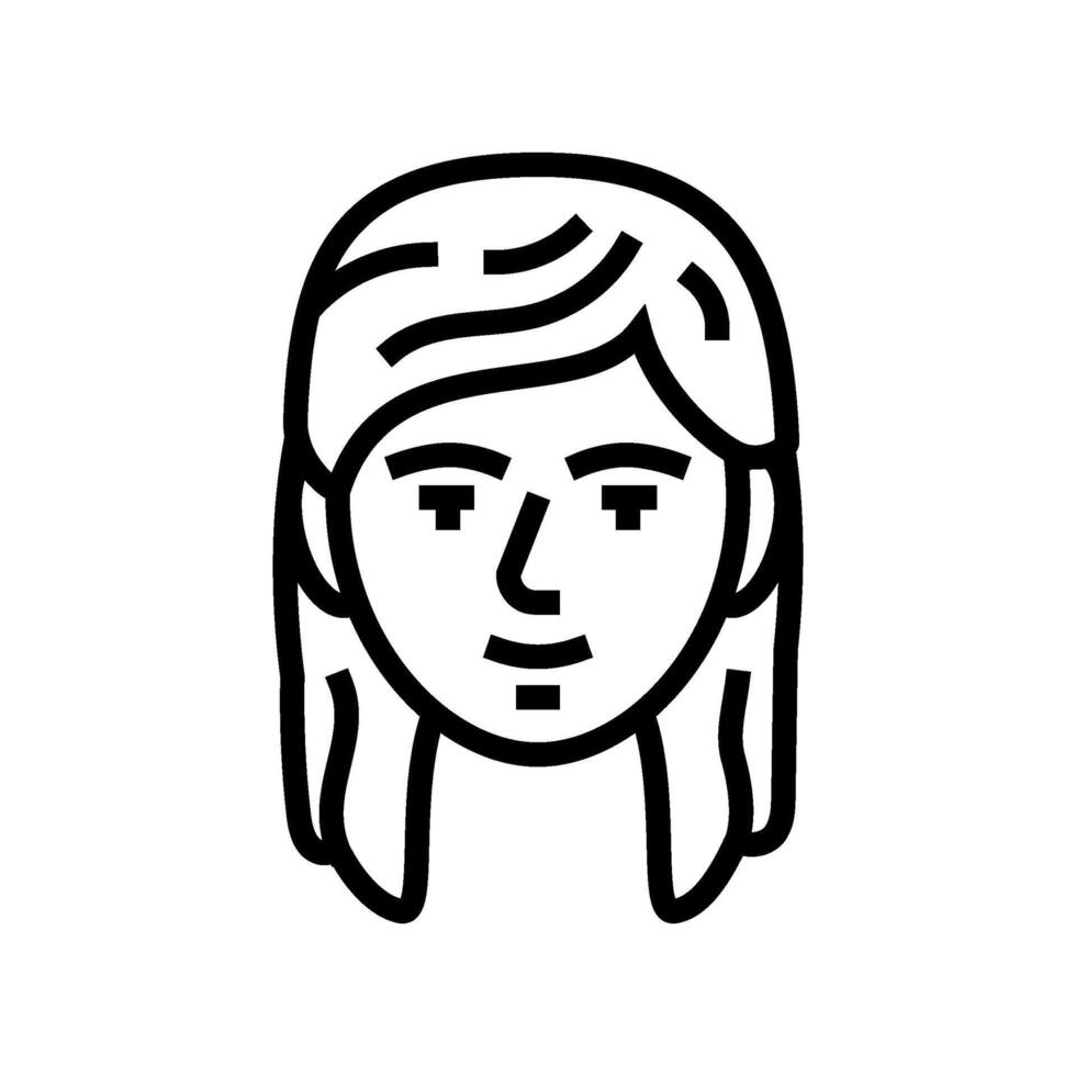 emo vrouw avatar lijn icoon illustratie vector