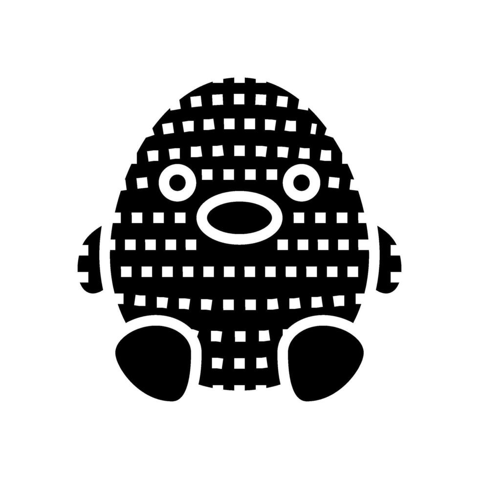 amigurumi kawaii glyph icoon illustratie vector