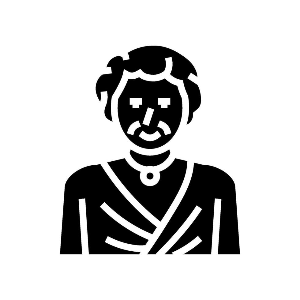 senior oud vrouw glyph icoon illustratie vector