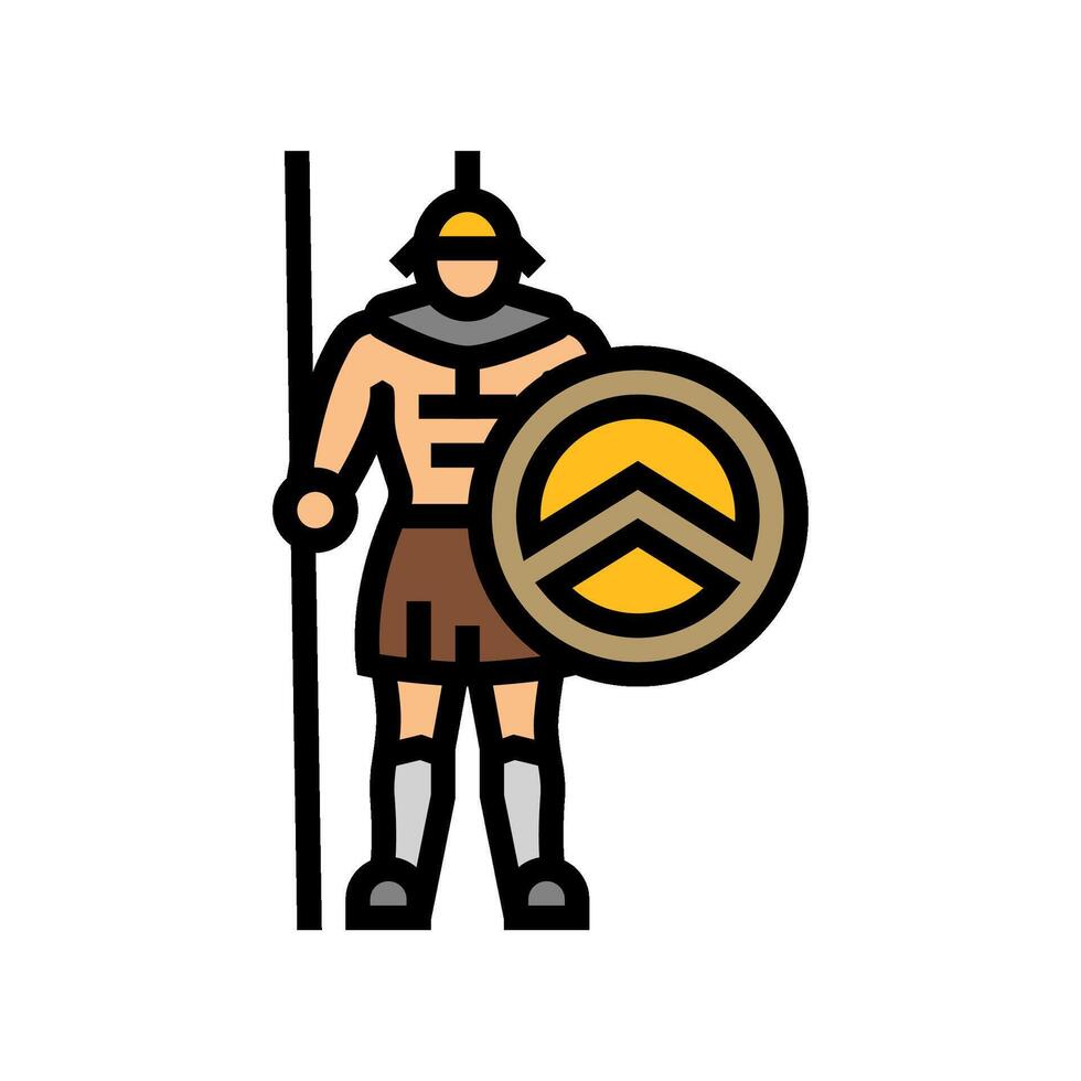 krijger soldaat Romeins Grieks kleur icoon illustratie vector