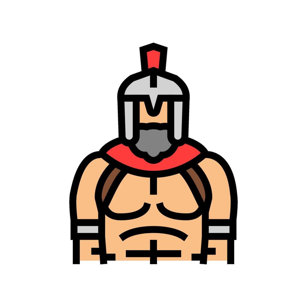 gladiator strijd spartaans Romeins kleur icoon illustratie vector