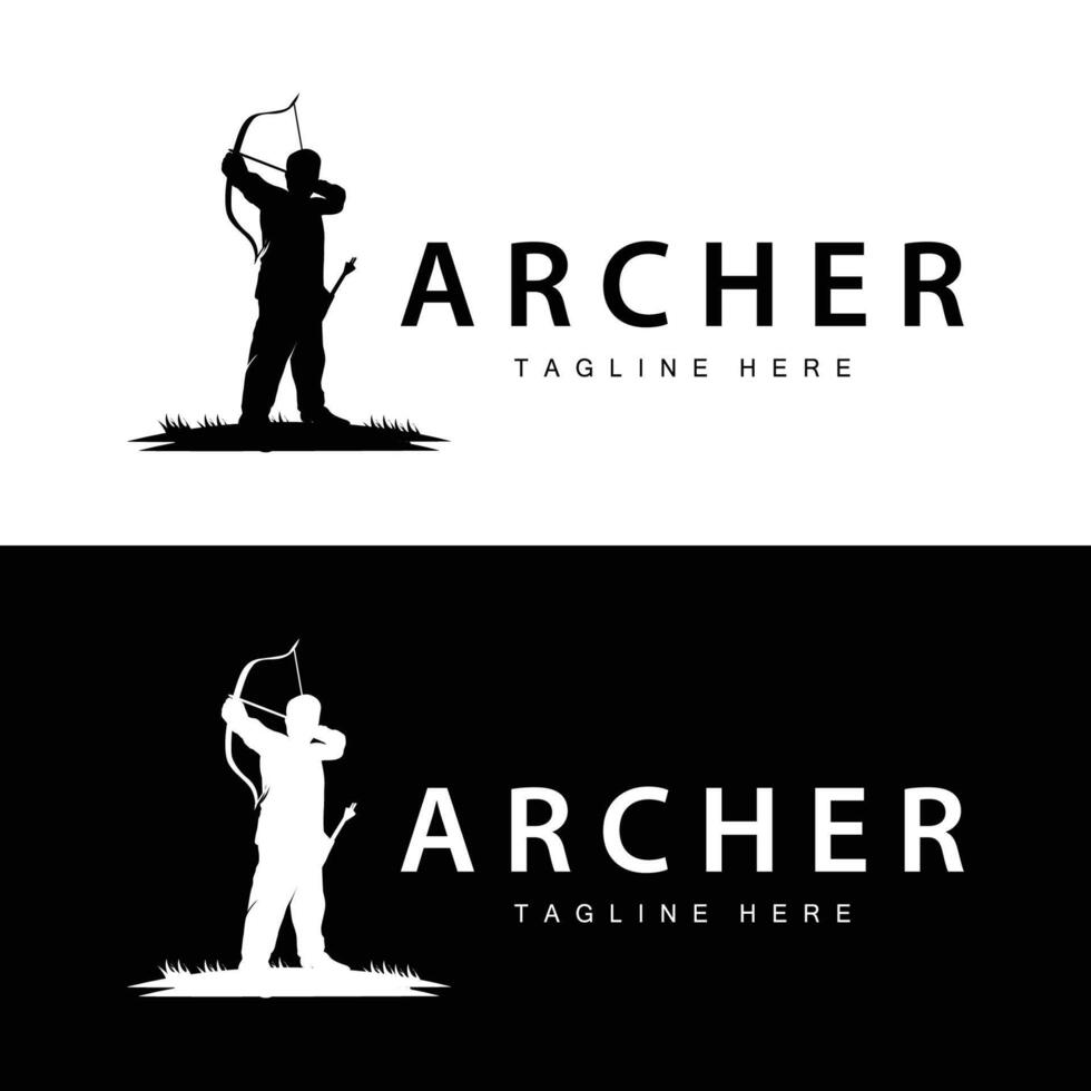 boogschutter logo wijnoogst ontwerp oud inspiratie boogschutter gereedschap pijl sjabloon merk vector