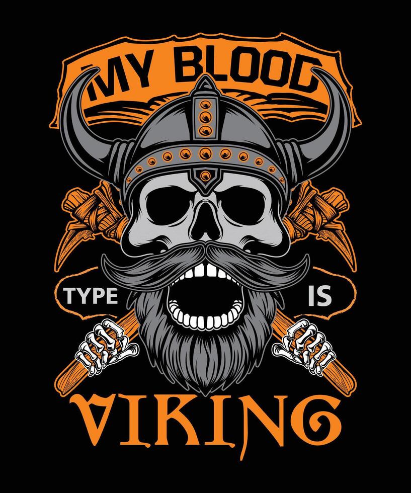 mijn bloed type is viking t-shirt ontwerp vector
