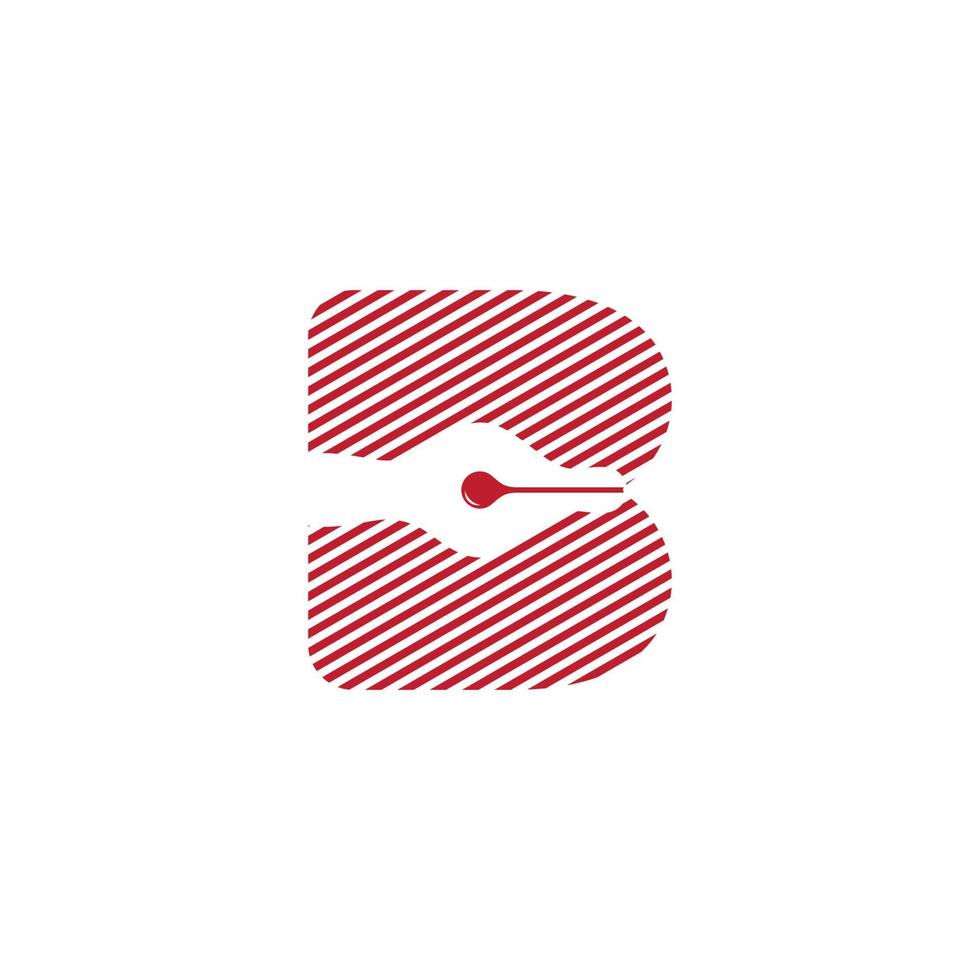 letter b pen schrijver strepen silhouet ontwerp symbool logo vector