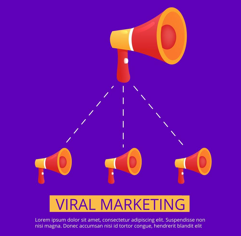 virale marketing voor conceptontwerp. zakelijke illustratie. sociale media vectorbanner. vector