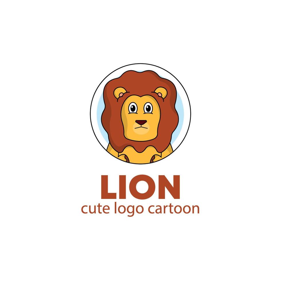 logo dier leeuw schattig tekenfilm illustratie. dier logo concept .vlak stijl concept illustratie schattig vector