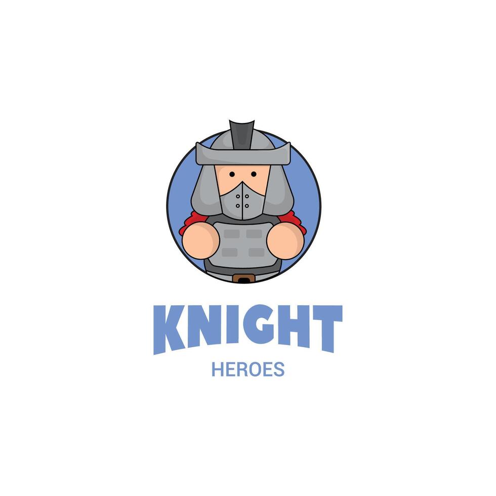 schattig mascotte logo tekenfilm gladiator met schild en zwaard.ridder concept illustratie mascotte logo karakter vector