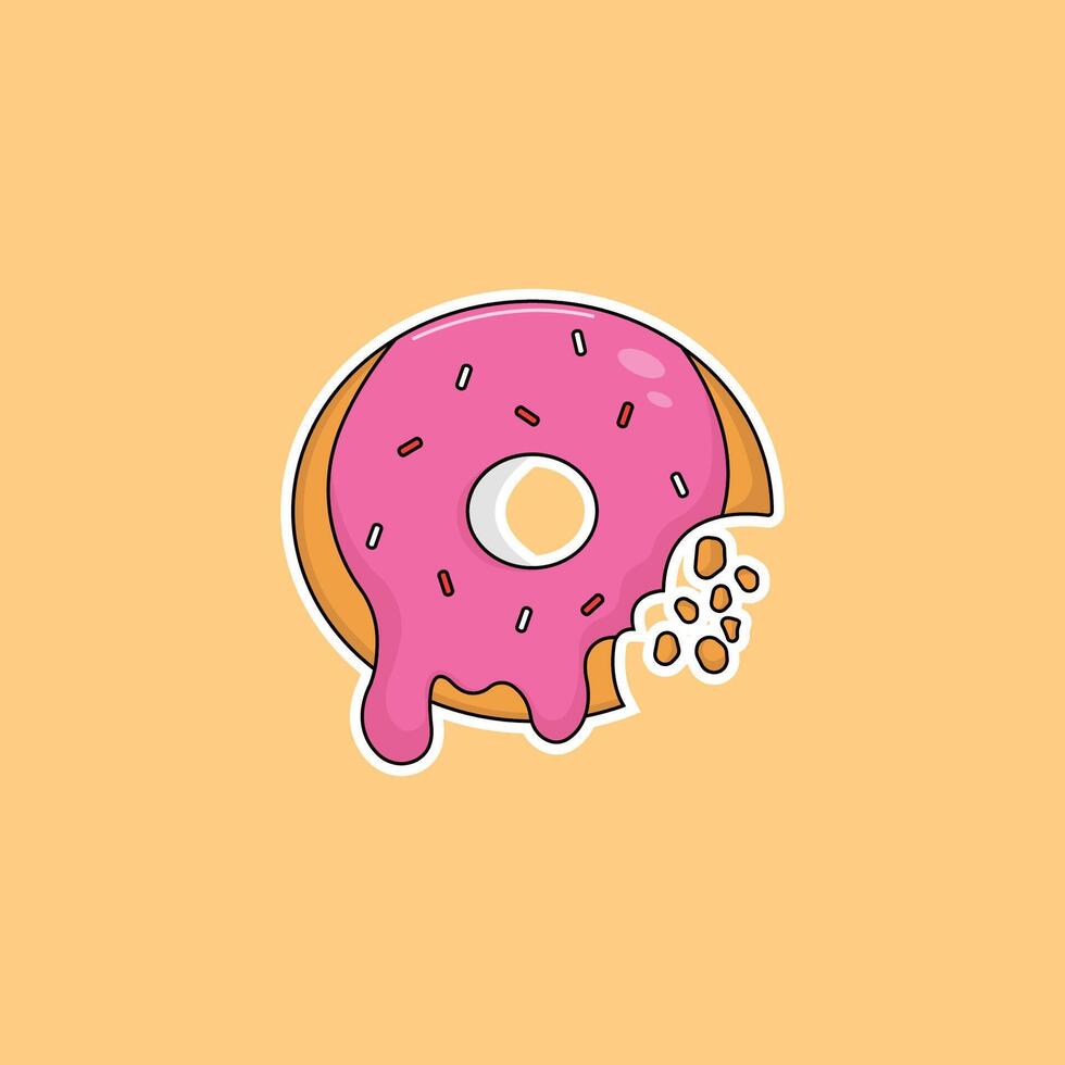 icoon donut heerlijk snel voedsel en drinken illustratie concept.premium illustratie vector