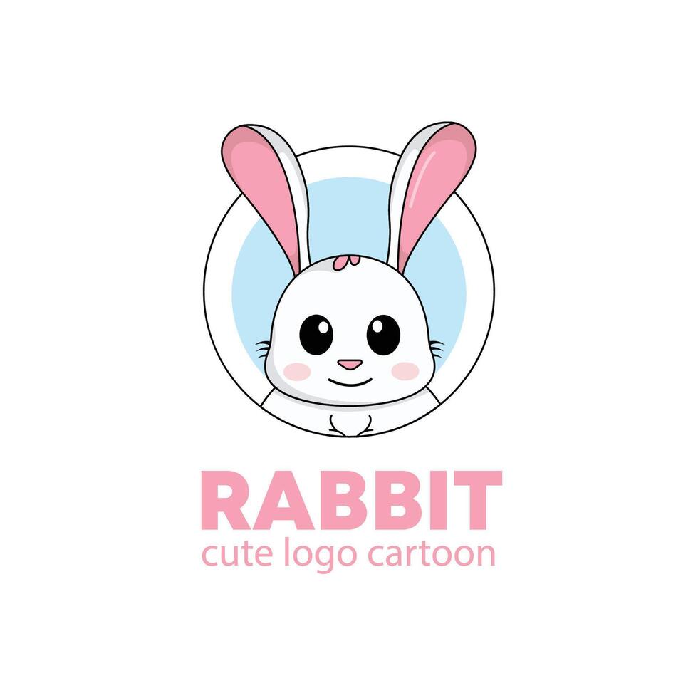 logo konijn schattig tekenfilm illustratie. dier logo concept .vlak stijl concept illustratie schattig vector