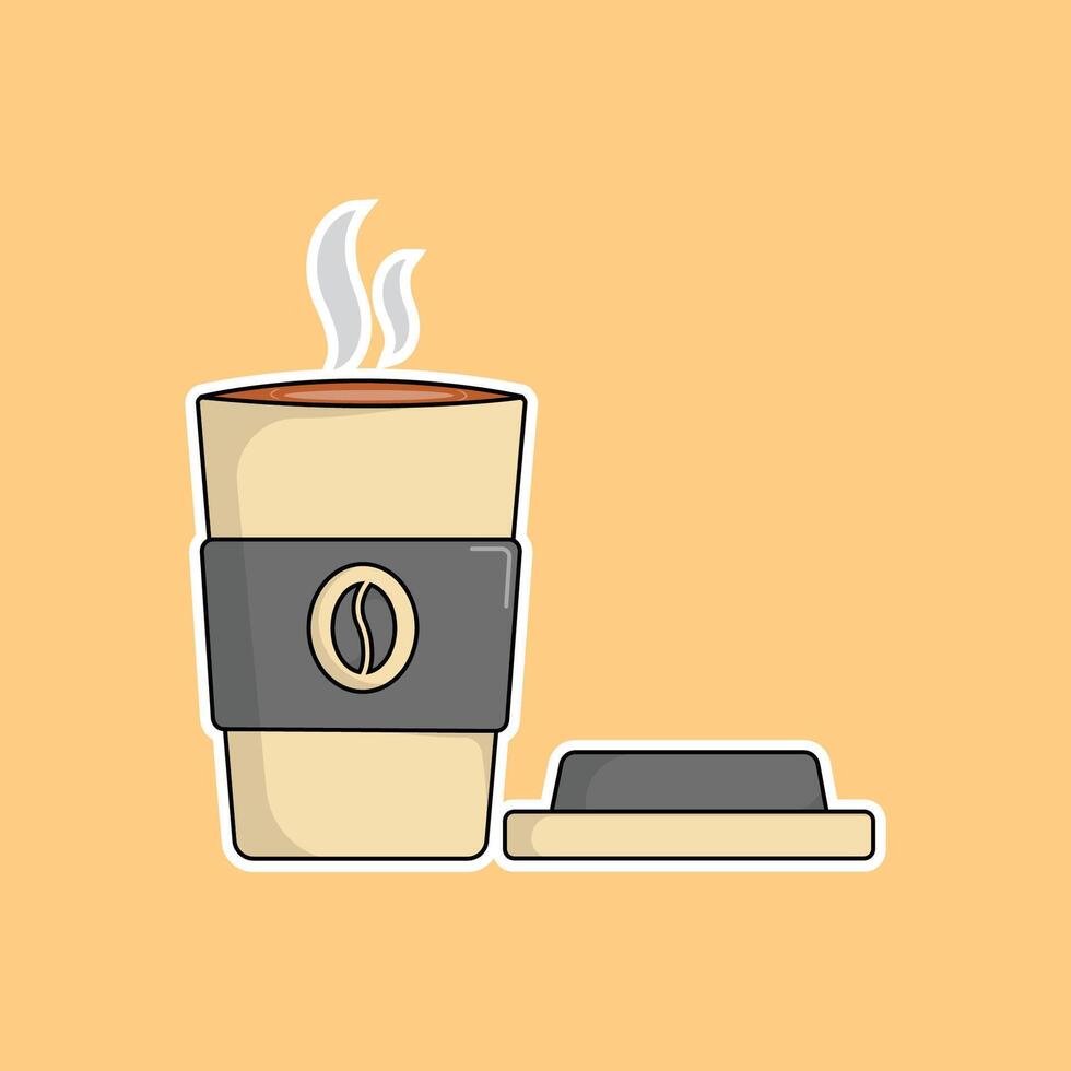 icoon koffie drinken heerlijk snel voedsel en drinken illustratie concept.premium illustratie vector