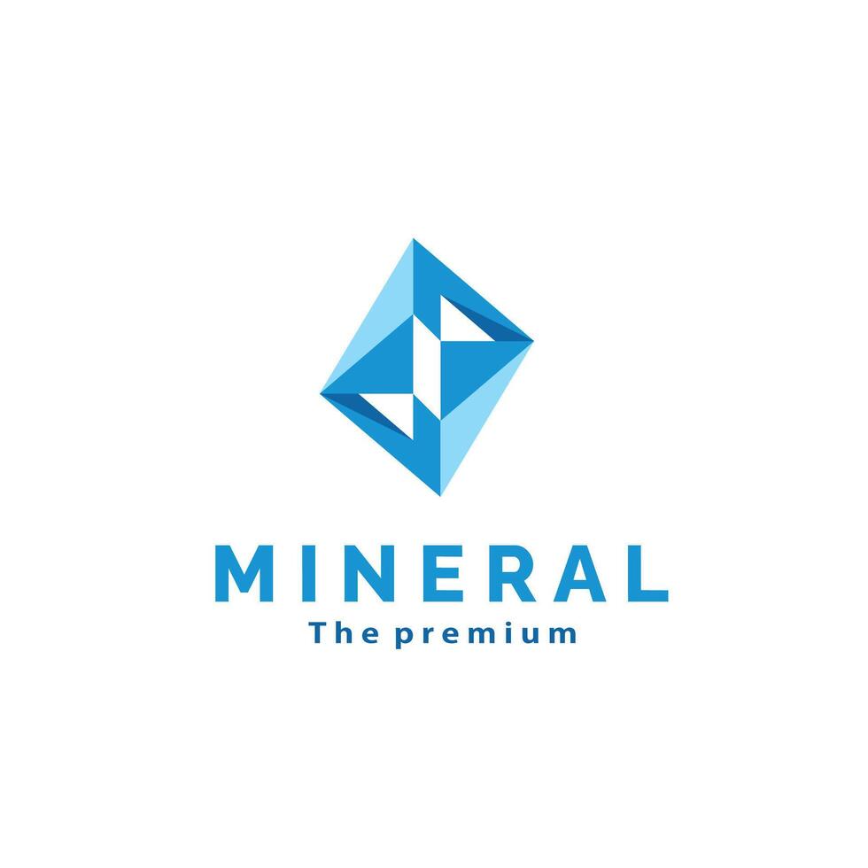 illustratie van kostbaar steen logo icoon, minimalistische natuurlijk mineraal in blauw kleur vector