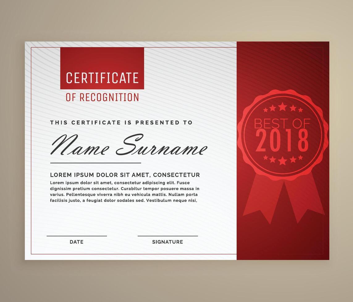 modern creatief bedrijf, opleiding prestatie goud insigne certificaat sjabloon vector