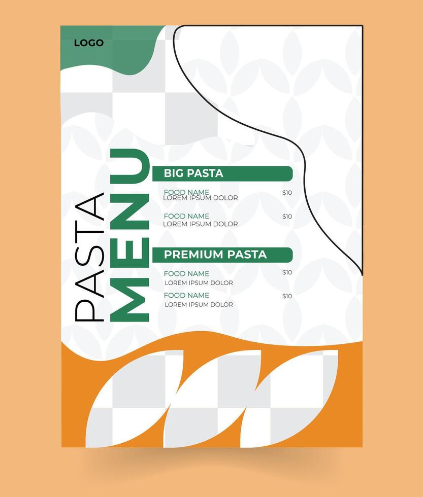 modern restaurant menu ontwerp, menu ontwerp sjabloon met groen en wit kleur vector