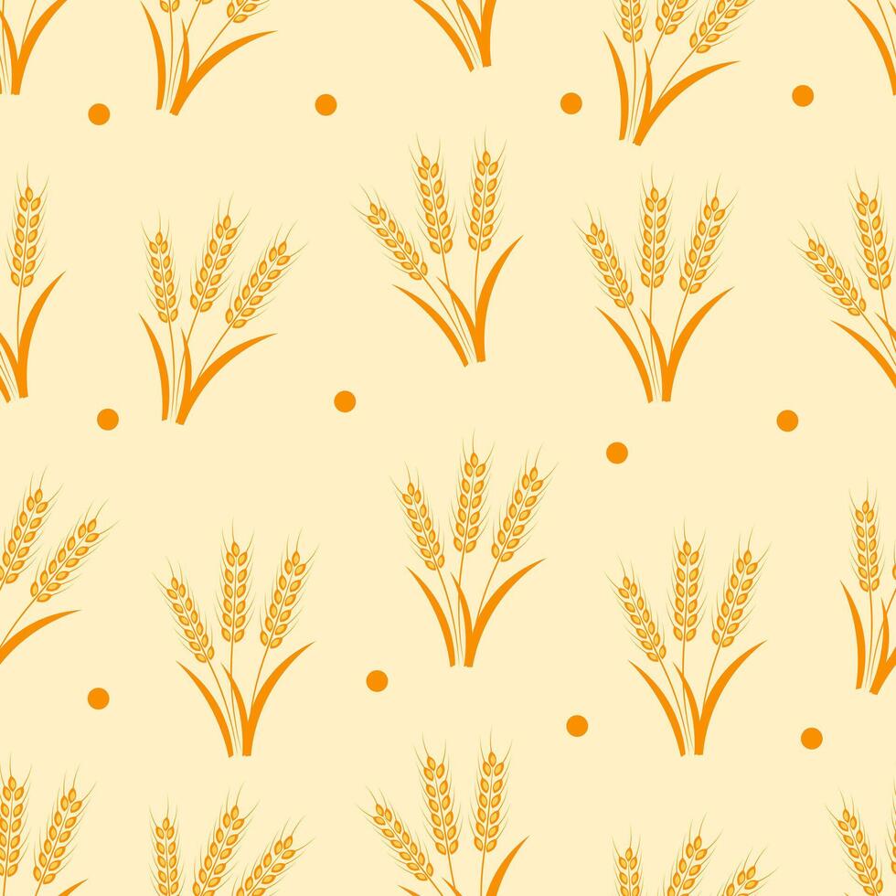 naadloos patroon met oren van tarwe. oogst vector