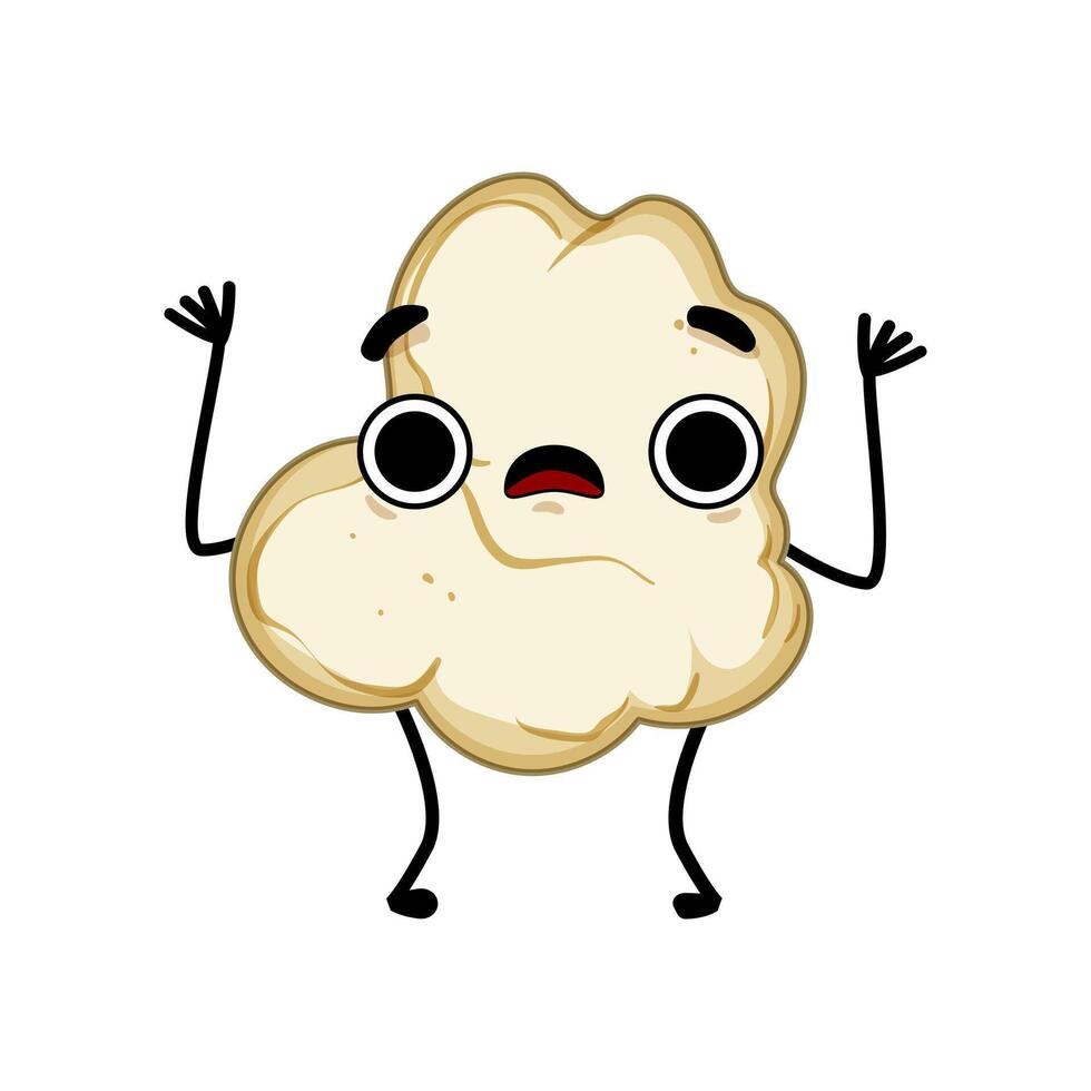 voedsel popcorn karakter tekenfilm illustratie vector
