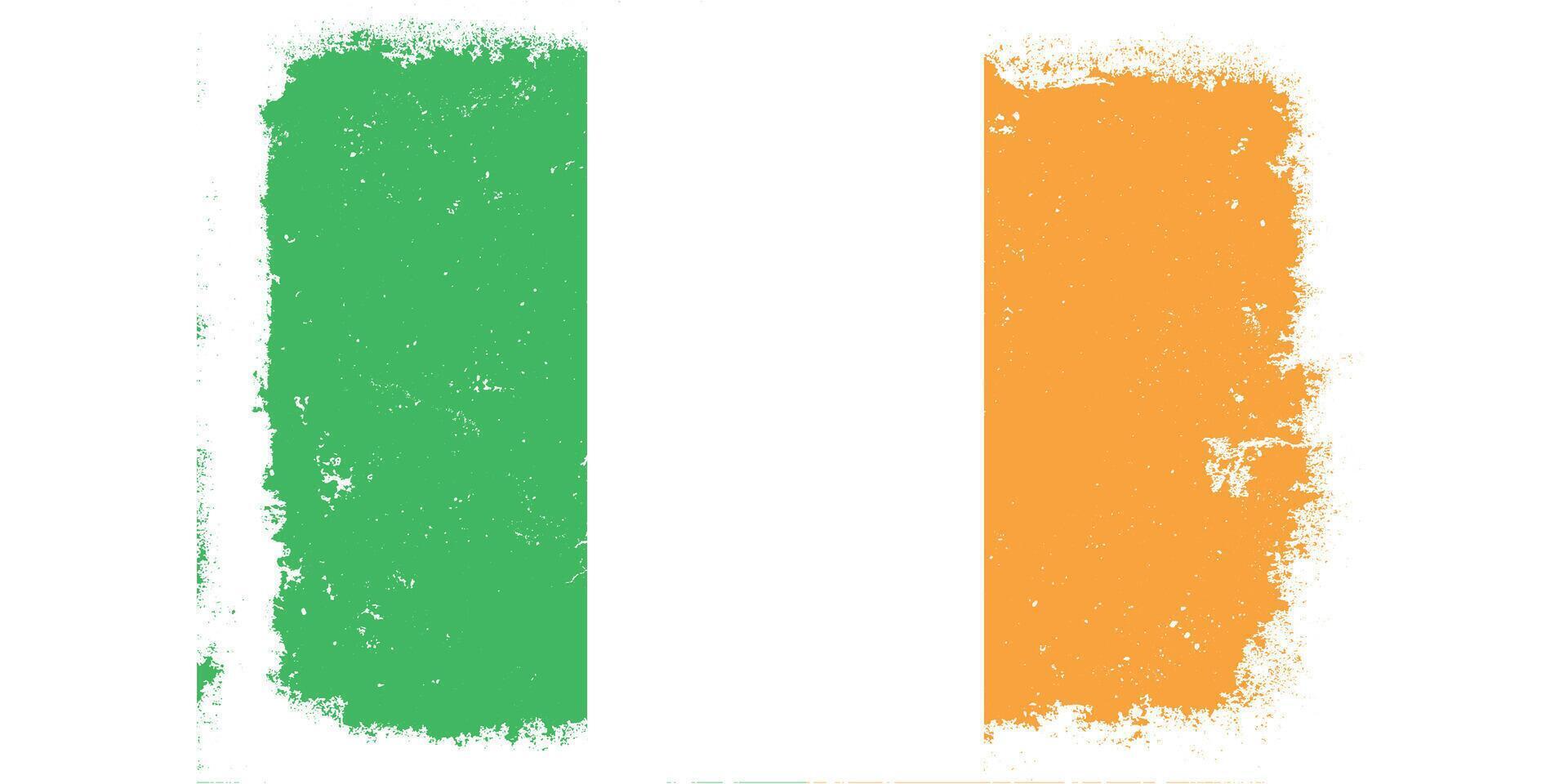 wijnoogst vlak ontwerp grunge Ierland vlag achtergrond vector