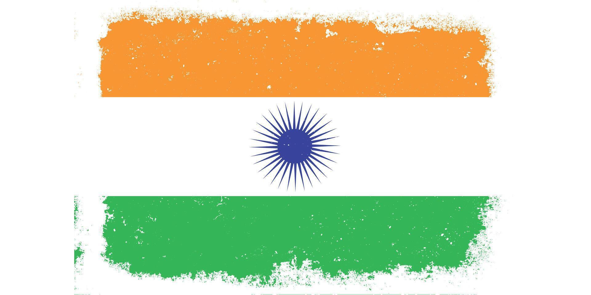 wijnoogst vlak ontwerp grunge Indië vlag achtergrond vector