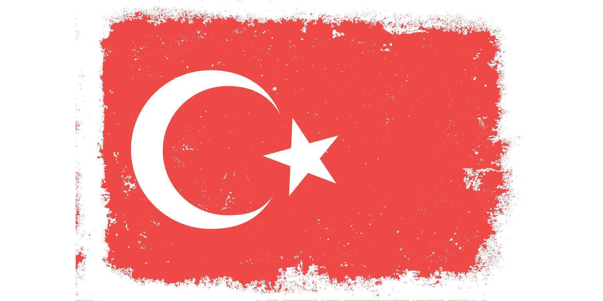 wijnoogst vlak ontwerp grunge turkiye vlag achtergrond vector