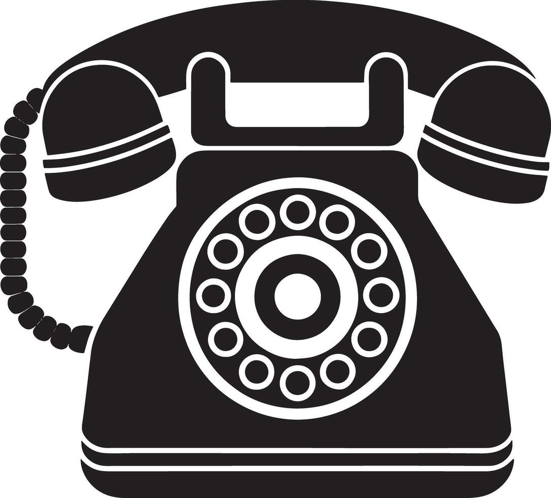 retro telefoon icoon Aan wit achtergrond. zwart en wit illustratie. vector