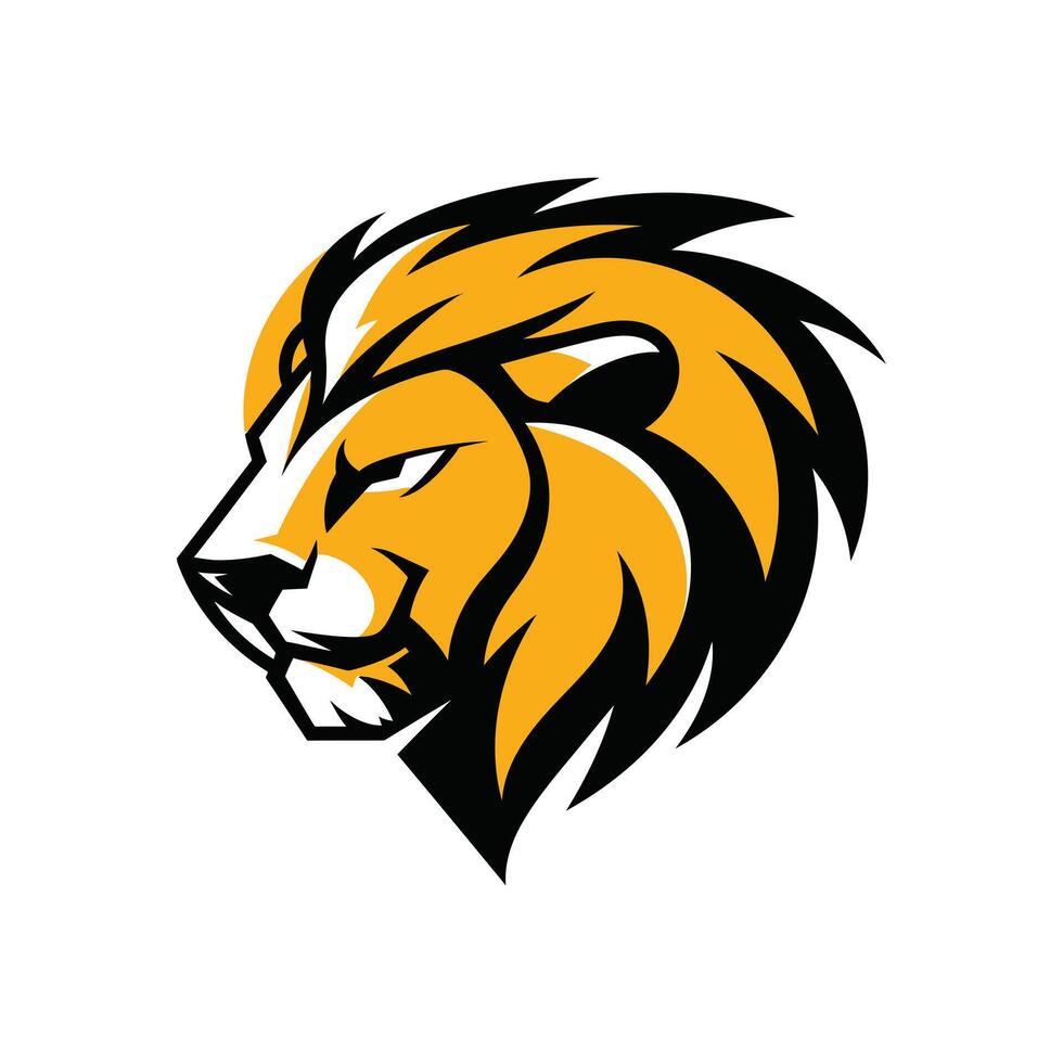 geel kleur leeuw hoofd logo ontwerp vector