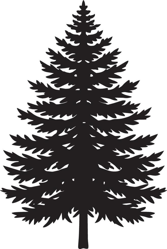 zwart boom silhouet geïsoleerd Aan wit achtergrond. illustratie vector