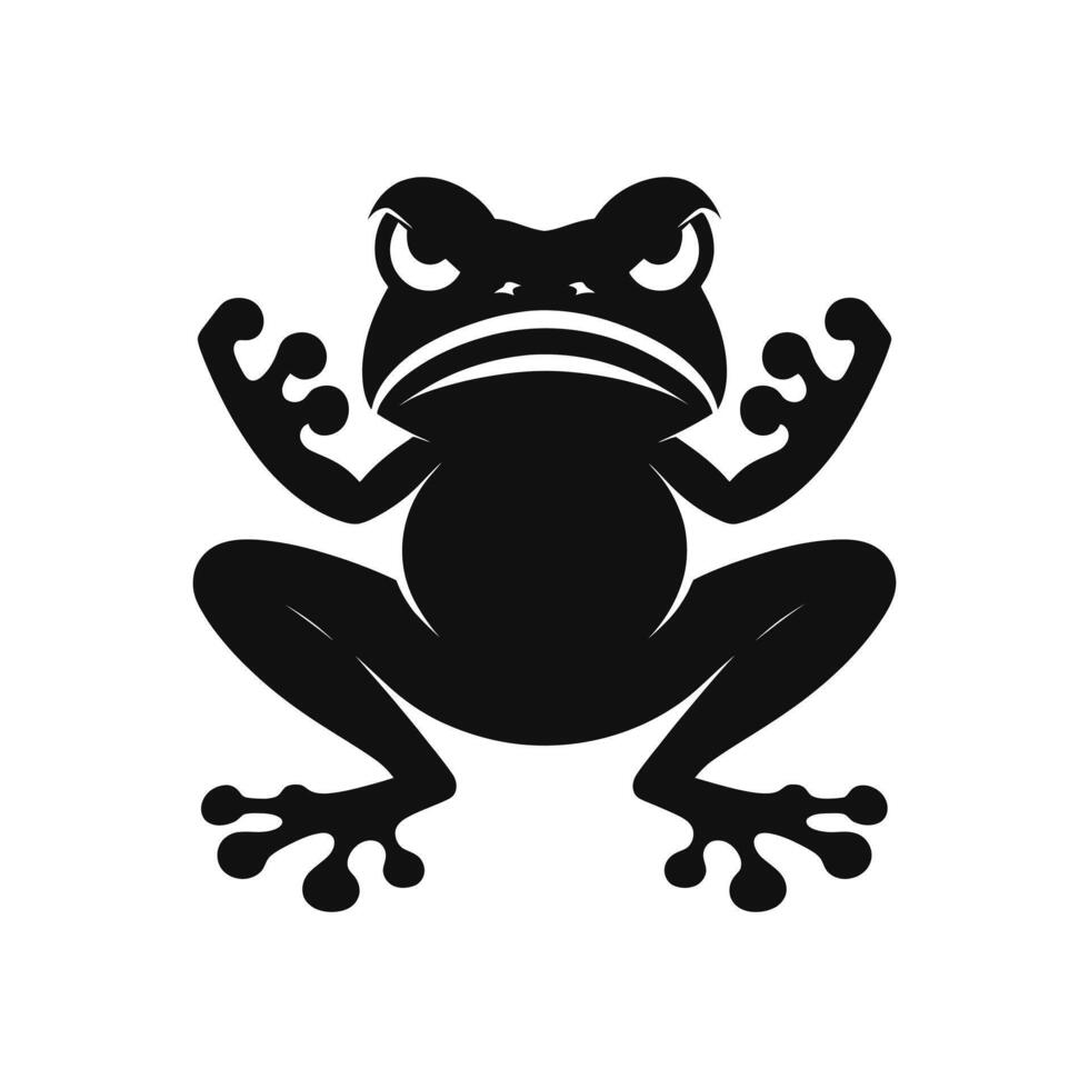 boos druk kikker icoon silhouet logo illustratie geïsoleerd Aan wit vector