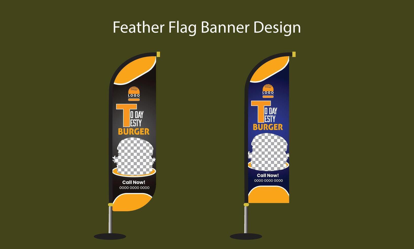 hamburger reclame veer vlag ontwerp vector