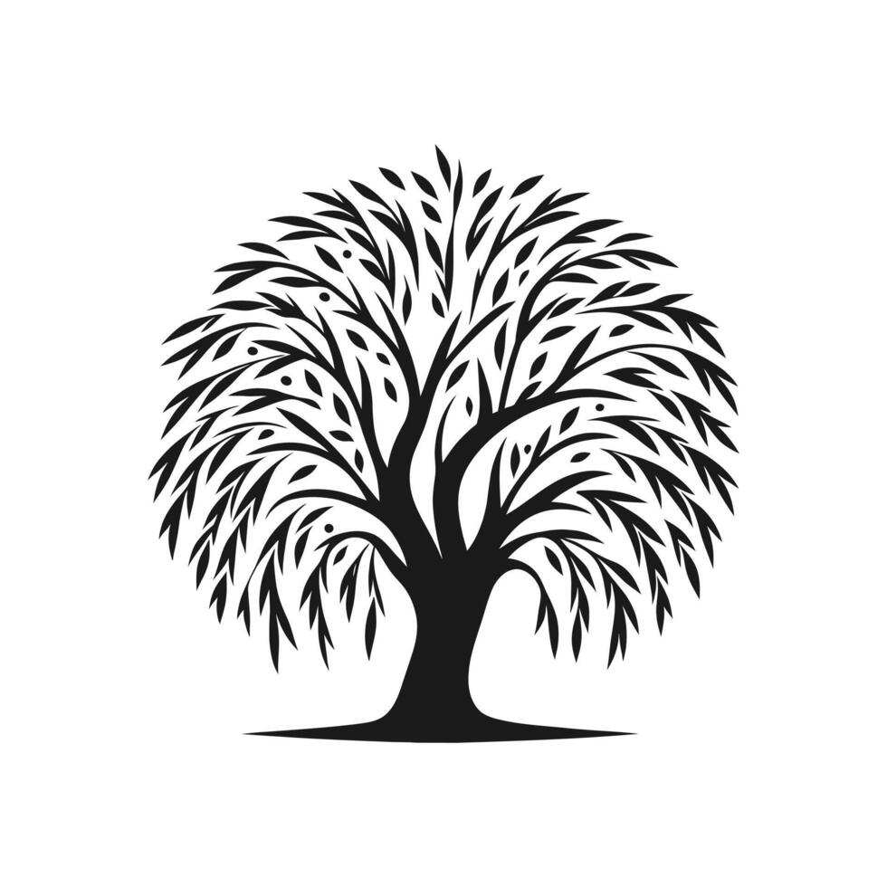 wilg boom creatief symbool icoon natuur vriendelijk teken concept vector
