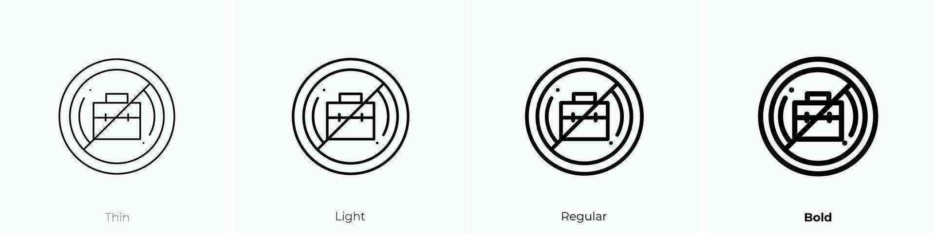 bagage icoon. dun, licht, regelmatig en stoutmoedig stijl ontwerp geïsoleerd Aan wit achtergrond vector