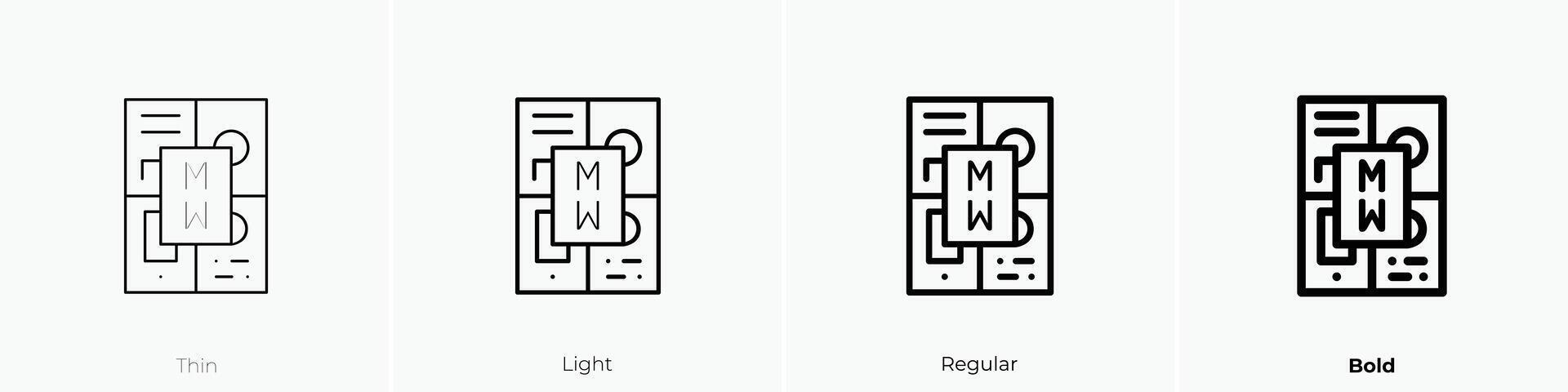 mahjong icoon. dun, licht, regelmatig en stoutmoedig stijl ontwerp geïsoleerd Aan wit achtergrond vector