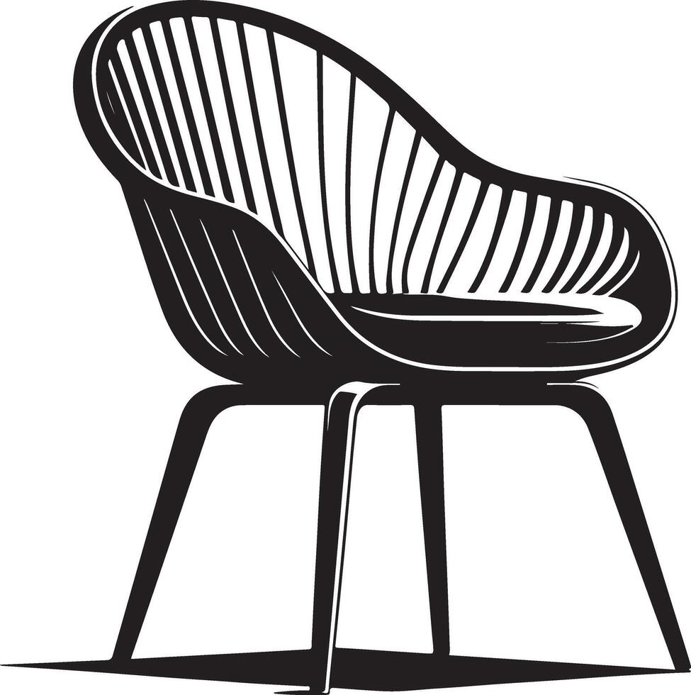 modern stoel, zwart kleur silhouet vector