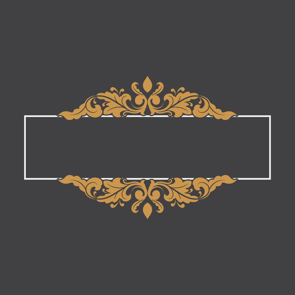 reeks van gouden wijnoogst kader ornament . gouden grens ornament met kroon. wijnoogst naam label ornament. geschikt voor bruiloft uitnodiging kaart. wijnoogst kader ornament vector