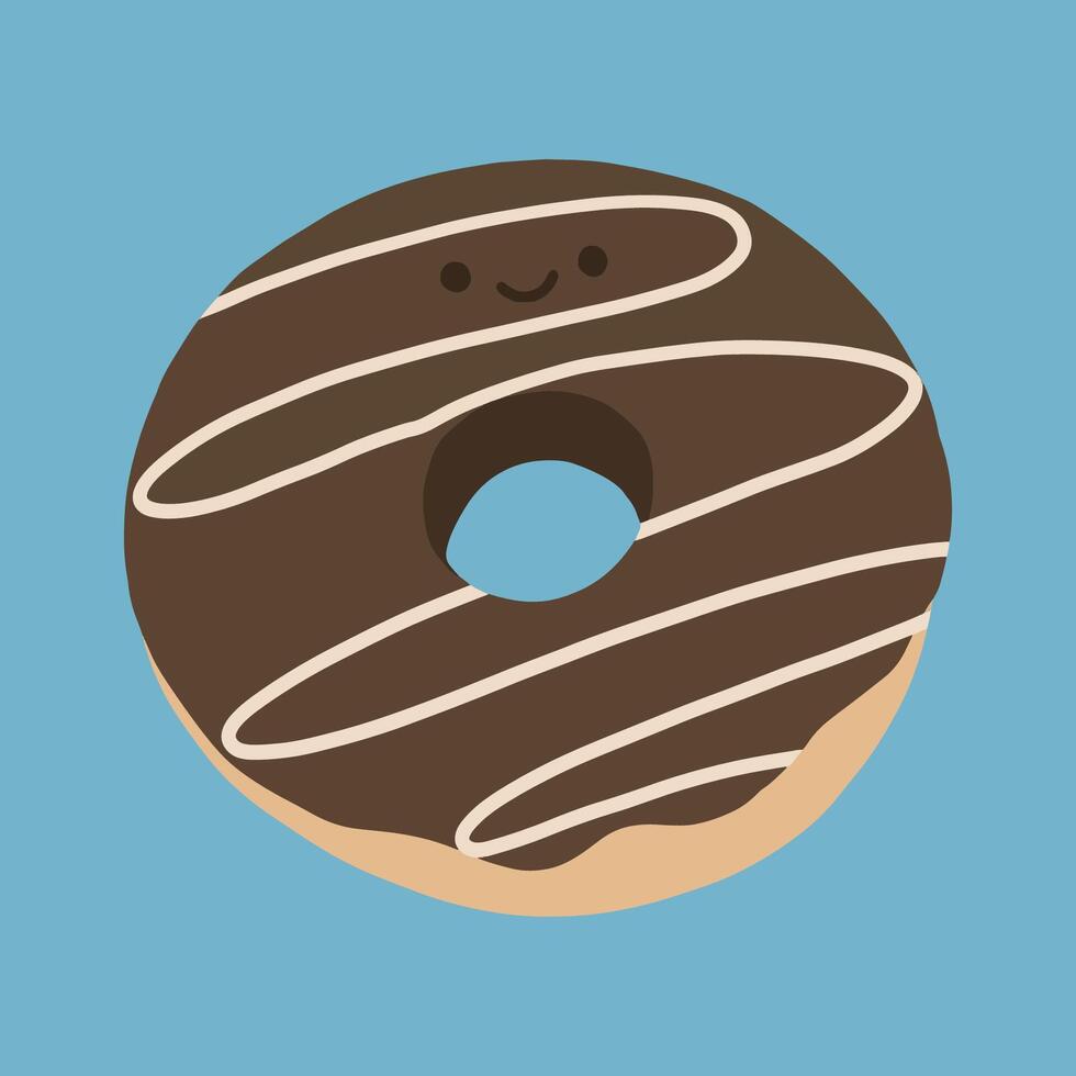 een schattig chocolade donut vector