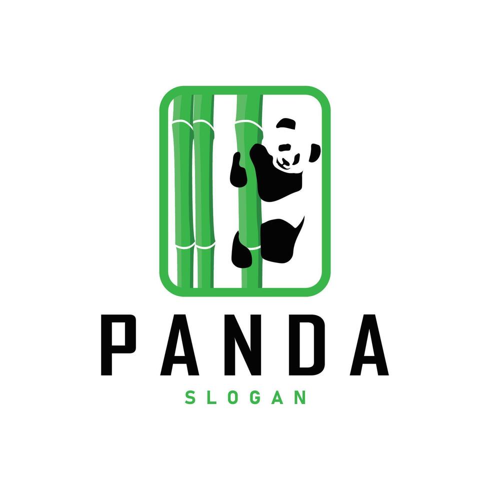 schattig en gemakkelijk lui zwart en wit panda dier silhouet ontwerp sjabloon merk panda beer logo vector